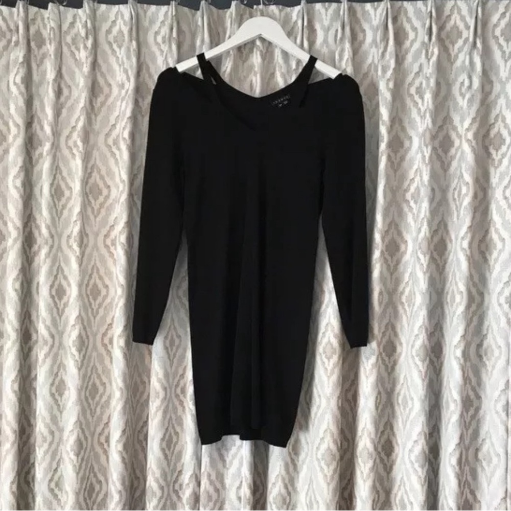 Theory Black Cutout Knit Dress Sz S